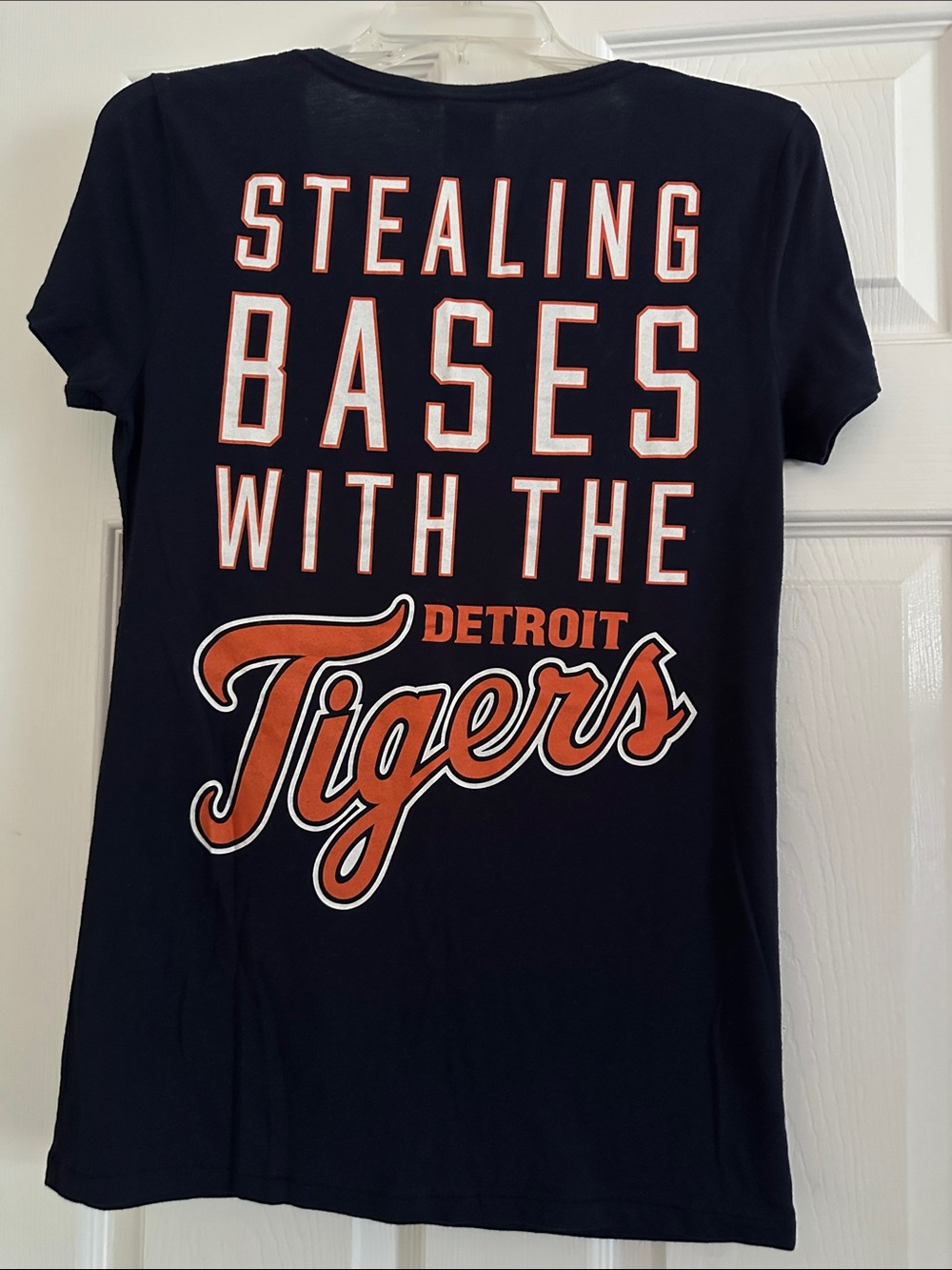 Victorias Secret PINK Detroit Tigers "Stealing Bases" Tee - Navy & Orange